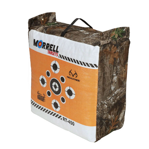 Archery Bag Target With Easy Carry Handle And Edge Camouflage For Crossbow, Compound, And Traditional Bow Practice, front view
