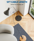 Plug In Lamp Dimmer Switch With Full Range Dimming And Smooth Slider connected to a lamp showing 5 ft cable length