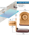 Easy to install 25 Pack Hella Sturdy L Shaped Cabinet Shelf Pins And Glass Support Brackets For Closet Storage featuring dimensions and vinyl tips.