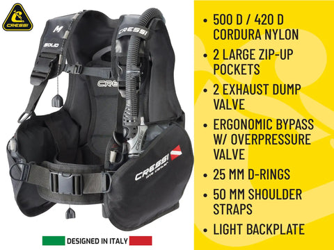 Solid Jacket Style BCD for Scuba Diving Black Red 2XS with high lift design and durable Cordura material, pro-grade gear
