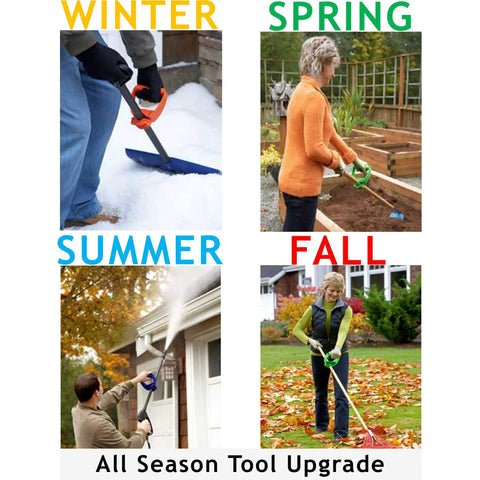 Back Saver Tool Handle Attachment For Shovels And Rakes, Ergonomic Offset Grip in all-season use with various tools