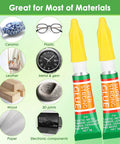 30 Pack Of 3G Mini Cyanoacrylate Glue Tubes For Plastic Wood Metal Instant Bonding DIY Friendly with yellow caps and labeled tubes