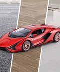 Lamborghini Sian FKP 37 1/14 RC Car For Kids Red Realistic 13.3 Inch Scale Remote Control Toy on various indoor surfaces