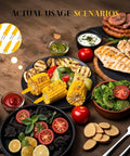 Grilled vegetables and meats with corn on cob using Non Slip Stainless Steel Corn On The Cob Holders Set Of 20 3.54 Inch Prongs