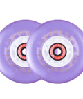 Glowrider 92A Inline Skate Wheels With Built In Magnetic LED Lights 80mm 2 Pack Includes Bearings UV Purple Glow No Battery Needed