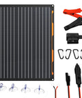 20W 12V Solar Panel Charger Kit With Built In Charge Controller For Car Truck Tractor And Boat Includes Trickle Charger, clips