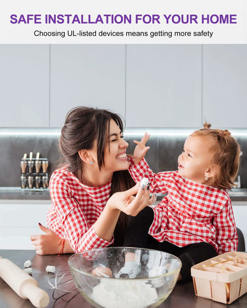 Mother and child in kitchen wearing matching red checkered shirts, baking together with a rolling pin and eggs nearby.