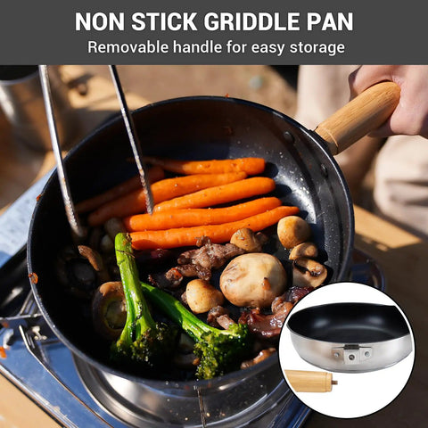 Camping Cookware Set In 304 Stainless Steel With Pots Pan Kettle Colander And Tote For Campin Crew Perfect Outdoor Kitchen Gear