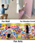 Person using 6 Inch Wide Soft Bristle Paint Brush for Walls, Furniture, and Arts, illustrating versatile applications.