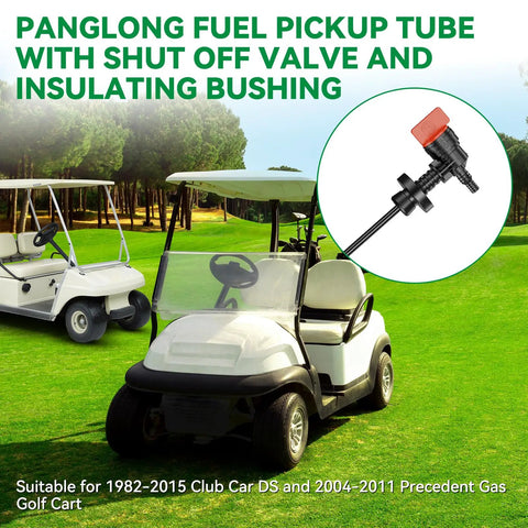 Club Car Fuel Pickup Tube Kit With Shutoff Valve And Tank Bushing For DS And Precedent Gas Golf Carts on lawn