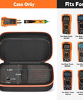 Universal Multimeter Case Gear For Electrical Tools Keeps Pro Grade MM300 MM325 And Similar Models Neatly Stored With Voltage Testers Outlet Testers Wire Strippers Leads And Batteries, open hard EVA case with foam insert