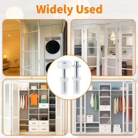 Six Pack Top Roller Guide Wheel With Spring Loaded Pivot For Bi Fold Doors Easy Fix Bifold Door Hardware Repair Kit Fits 1 To 1 3 8 Inch Thick Folding Pocket Doors Sliding Closet And Barn Doors