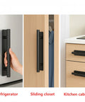 Two Pack Peel And Stick Adhesive Door Handles With Stainless Steel Construction And 3M VHB Adhesive on refrigerator, closet, cabinet
