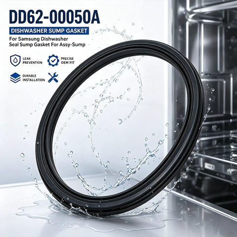 Premium DD62-00050A Rubber Seal Sump Gasket Replacement displayed in dishwasher environment