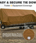 Beefy Heavy Duty Canvas Tarp 10x12 Ft 12 Oz 350 GSM Polyester Canvas Water Resistant With Rustproof Grommets covering a trailer.