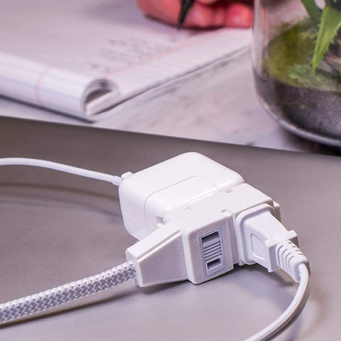6 Foot Braided Extension Cord With 3 Outlets And 2 Prong Outlets Flat Plug Tangle Free Cable Perfect For Home Office Desk Setup