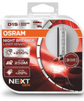 Night Breaker Laser D1S HID Xenon Bulb Next Generation 200 Percent Brighter Up To 250 Meter Long Beam Xenon Lighting For Safer Driving Duo Box With Two Lamps packaging