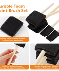 Massive 120 Piece Bulk Crate Of Two Inch Foam Paint Brushes With Tough Wood Handles showing durable foam heads and wooden grips.