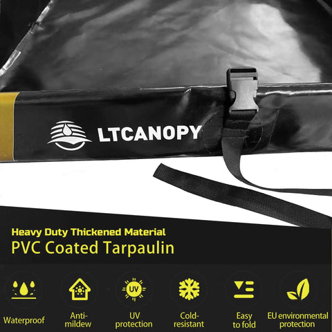 Close-up of PVC folding collapsible containment tray for oil spills and poolside use, 2x2ft, heavy duty and leak proof.