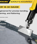 Pro Grade 3 Inch Sheet Metal Hand Seamer Tool For HVAC Pros And DIYers showing precise metal bending