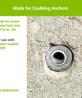 Heavy-Duty Screw Anchor Expander For Caulking Anchors 1/4-20 Size set in masonry surface, focus on anchor hole.