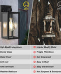 Outdoor Wall Lantern Sconce Light Waterproof Exterior With E26 Base, Anti Rust Matte Black Finish And Clear Glass Shade Comparison