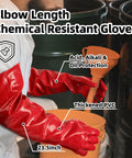 Extra Long Heavy Duty PVC Work Gloves Built Tough As Nails To Conquer Boiling Water And Harsh Chemicals waterproof elbow length gloves.