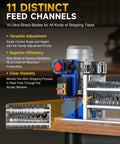 Heavy Duty Automatic Wire Stripping Machine With Eleven Channels And 550W Motor showing 11 feed channels and ultra-sharp blades for efficient wire stripping.