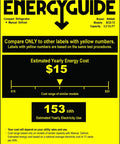 ENERGYGUIDE label for Real Deal 3.5 Cu Ft Compact Chest Freezer With Removable Storage Basket And Smooth Thermostat Dial.