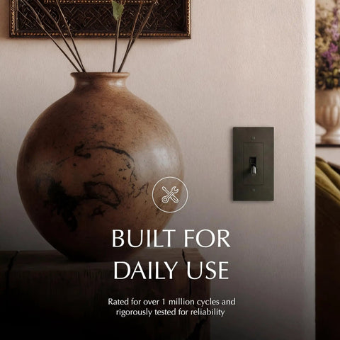 Superb Quality Solid Brass Antique Toggle Dimmer Switch With Top Shelf Wall Plate Vintage Light Cover For House Reno Projects Killer Home Decor Fixtures And Chill Living Zones mounted beside a large decorative vase.