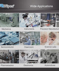 AAwipes cleanroom wipes collage; 9x9in nonwoven cellulose/polyester wipes for labs, electronics, pharmaceuticals.
