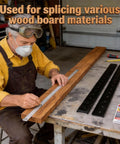 Badass Heavy Duty C Channel Steel Braces For Live Edge Tabletop Slabs displayed on workbench; 40 Inch steel brackets for wood splicing.