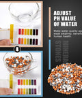 Six Pack Shower Filter Beads Set with Anion Mineral Balls purifying water by adjusting pH value with color scale test