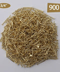 900 Piece Brass Plated Finishing Nails 3 4 Inch By 17 Gauge Flat Head Carbon Steel Fasteners Zero Rust Hassle Pro Grade Smooth Shooters For Trim Carpentry Work, pile of flat head nails.