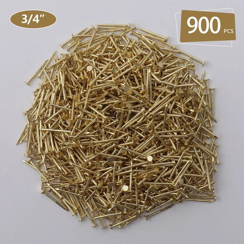 900 Piece Brass Plated Finishing Nails 3 4 Inch By 17 Gauge Flat Head Carbon Steel Fasteners Zero Rust Hassle Pro Grade Smooth Shooters For Trim Carpentry Work, pile of flat head nails.