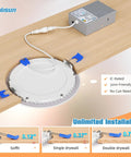 Premium 6 Inch Led Recessed Lights 24 Pack Featuring Adjustable 5Cct Settings For Warm Or Cool Ambiance No Sweat Drop In Installation with IC-rated fixture.