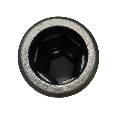 Heavy Duty 2 Inch Female Hex Auger Bit Adapter Repair Hub Replacement Connector For Standard Drill Shaft top view with hex interior.