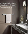 Composed 24 Inch Towel Bar In Polished Chrome Durable Corrosion Resistant Bathroom Hardware with towel in modern bathroom