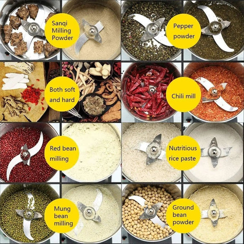 Grain Grinder 4500G Stainless Steel High Speed Pulverizer for home commercial milling, grinding various spices and beans.