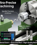 EQCOTWEA double-chuck metal lathe 8x30 inch with grating ruler and digital readout