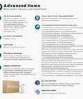 Advanced Home Water Test Kit chart showing water quality indicators and contaminants, including heavy metals and bacteria.