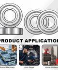 Two Pieces Deep Groove Ball Bearings 20 By 42 By 12 mm High Speed Double Shielded Pre Lubricated for Industrial, Auto, Home Use