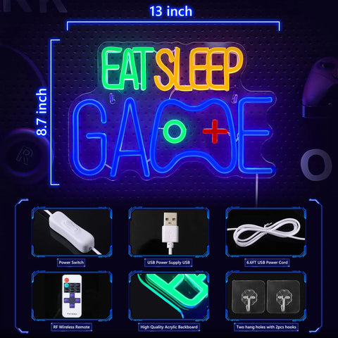 Neon Sign Wall Decor For Gamer Bedroom And Game Room Mood Lighting With Multicolor Silicone Strips Blue LED Neon Light Easy To Install Durable Acrylic Safe Touch No Glass Glow At Night For A Lit Vibe