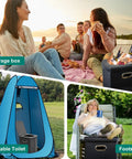 Upgrade XL Portable Toilet For Adults And Kids in use for camping and seating, showcasing versatility and compact design.