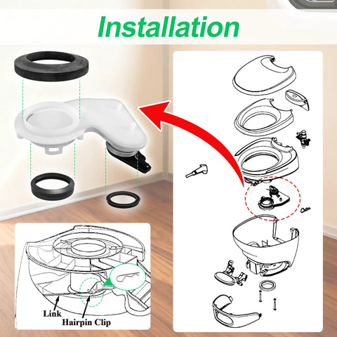 31112 Service Package Replacement For Bravura RV Toilets Flange Seal Gasket Black Leakproof Water Seal Kit installation diagram