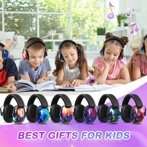 Kids and adults noise reduction ear muffs 27dB noise cancelling hearing protection headphones universal fit starry sky style bulk pack of 12