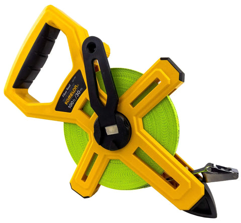 Open Reel Tape Measure 100 Feet And 30 M Fiberglass Blade One Half Inch Dual Readings In Feet Inches And Metric Nylon Coated Blade