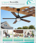 52 Inch Outdoor Ceiling Fan With Lights For Patio And Pergola IP65 Waterproof Gazebo Hanging Fan DC Motor 6 Speed 3CCT Dimmable Lighting With Remote Control Black mounted under pergola