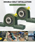 2 Pack UCP202-10 Pillow Block Bearings 5 8 Inch Bore self aligning mounted housings with double bolt installation.