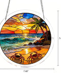 Jigsaw Puzzle Suncatcher Two In One Starry Night Dachshund Design DIY Acrylic Puzzle Kit For Adults, 7.48-inch round palm beach scene